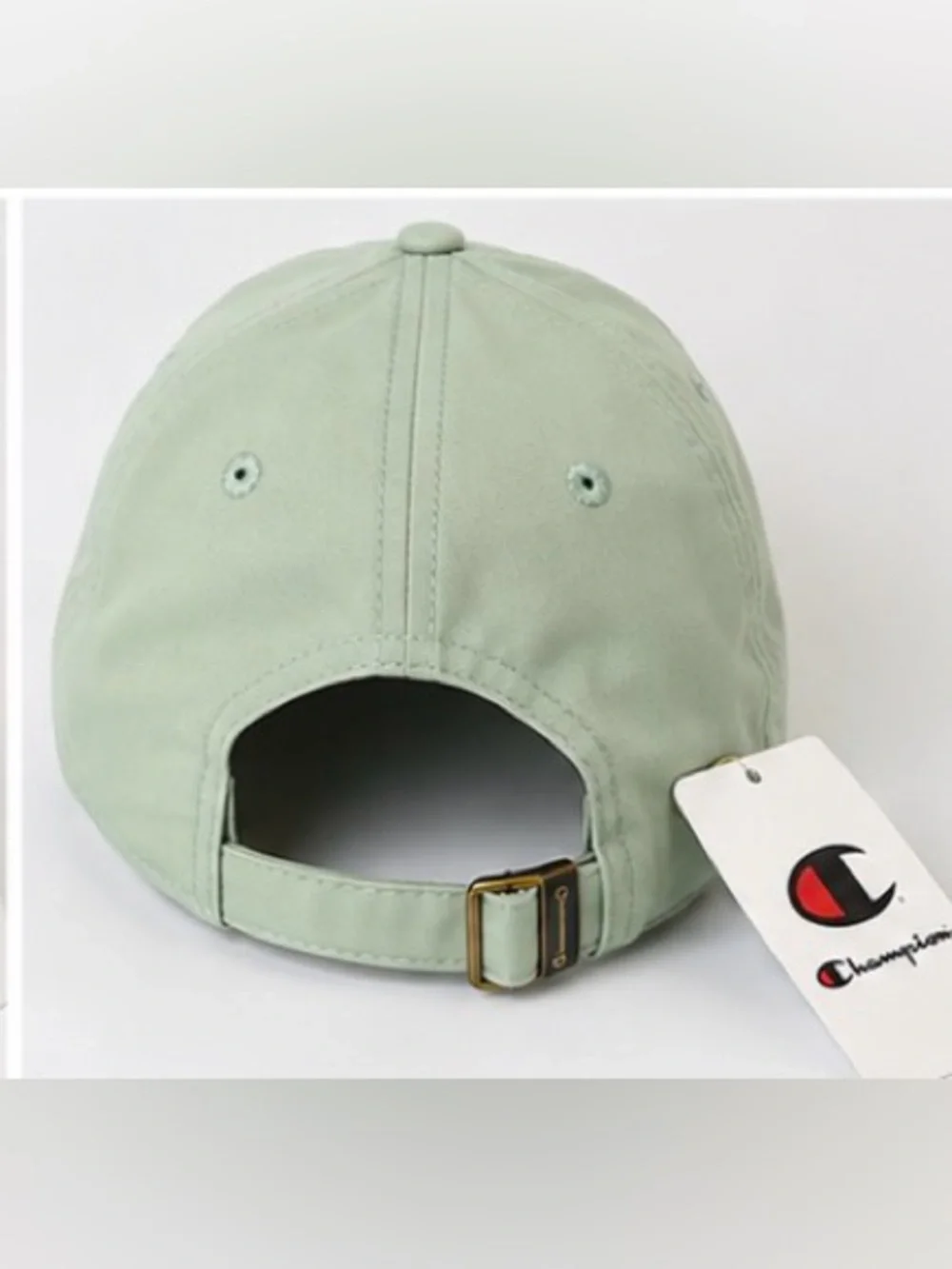 Champion womens Baseball Cap in Mint Green with Gold Buckle